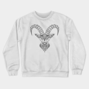 the magical goat in line art wallpaper ecopop Crewneck Sweatshirt